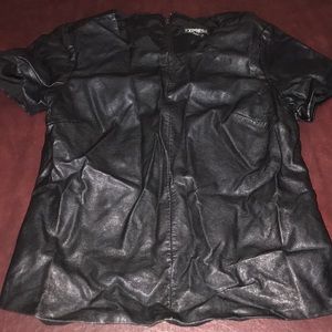 Black leatherette top